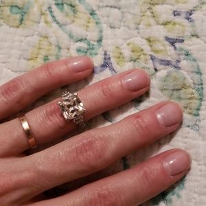 Pink cz and ss ring